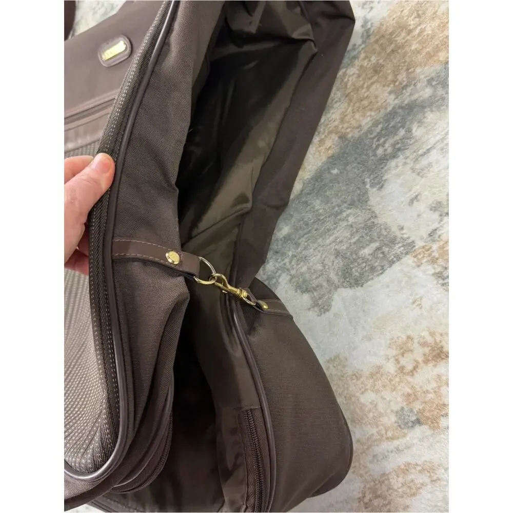 Vintage 1980s Jaguar Brown Garment Bag Suit Carrier Lock 2 Keys